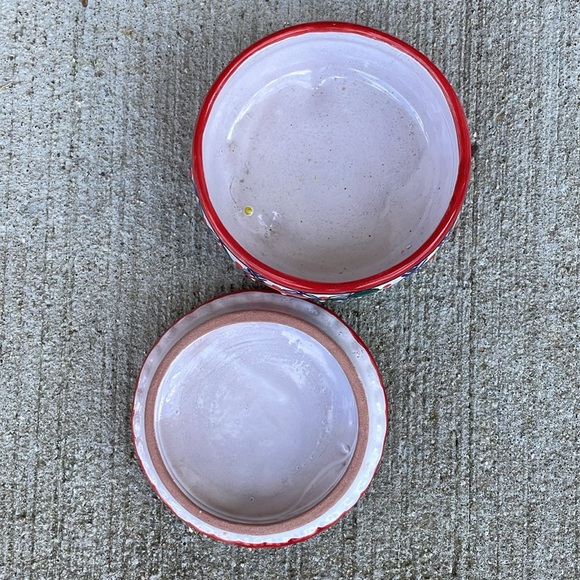 Mexican Pottery Colorful Bowl Trinket Dish Talavera Clay - Picture 3 of 4